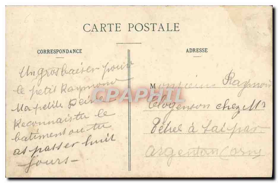 Avallon - Entrée principale du Collège — Pothain, édit., Avallon, n°75 — Verso