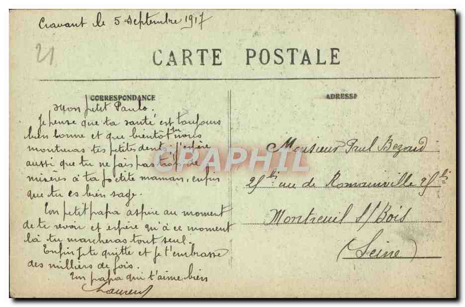 Avallon — Un Coin de la Rivière au Pont des Gardes — Polhain, édit. Avallon — Rückseite