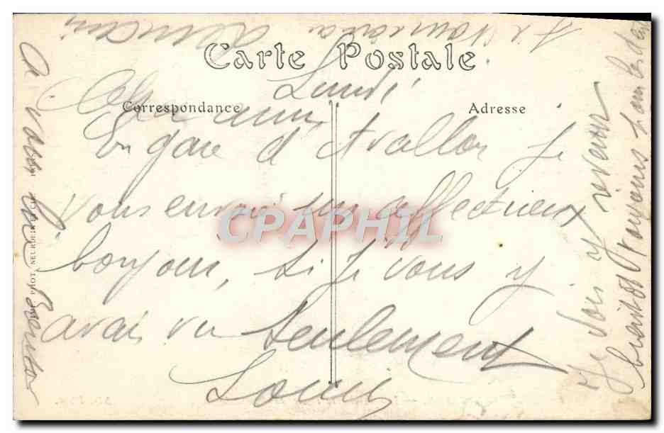 CPA Avallon Les Rochers Route De Pontaubert — Rückseite