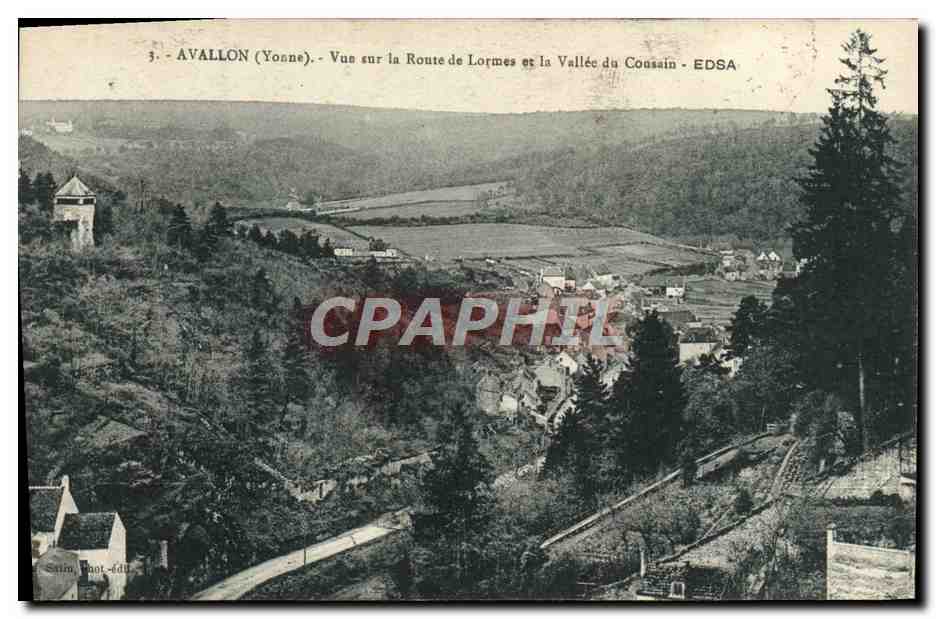 Avallon (Yonne) — Vue sur la Route de Lormes et la Vallée du Coassain — EDSA