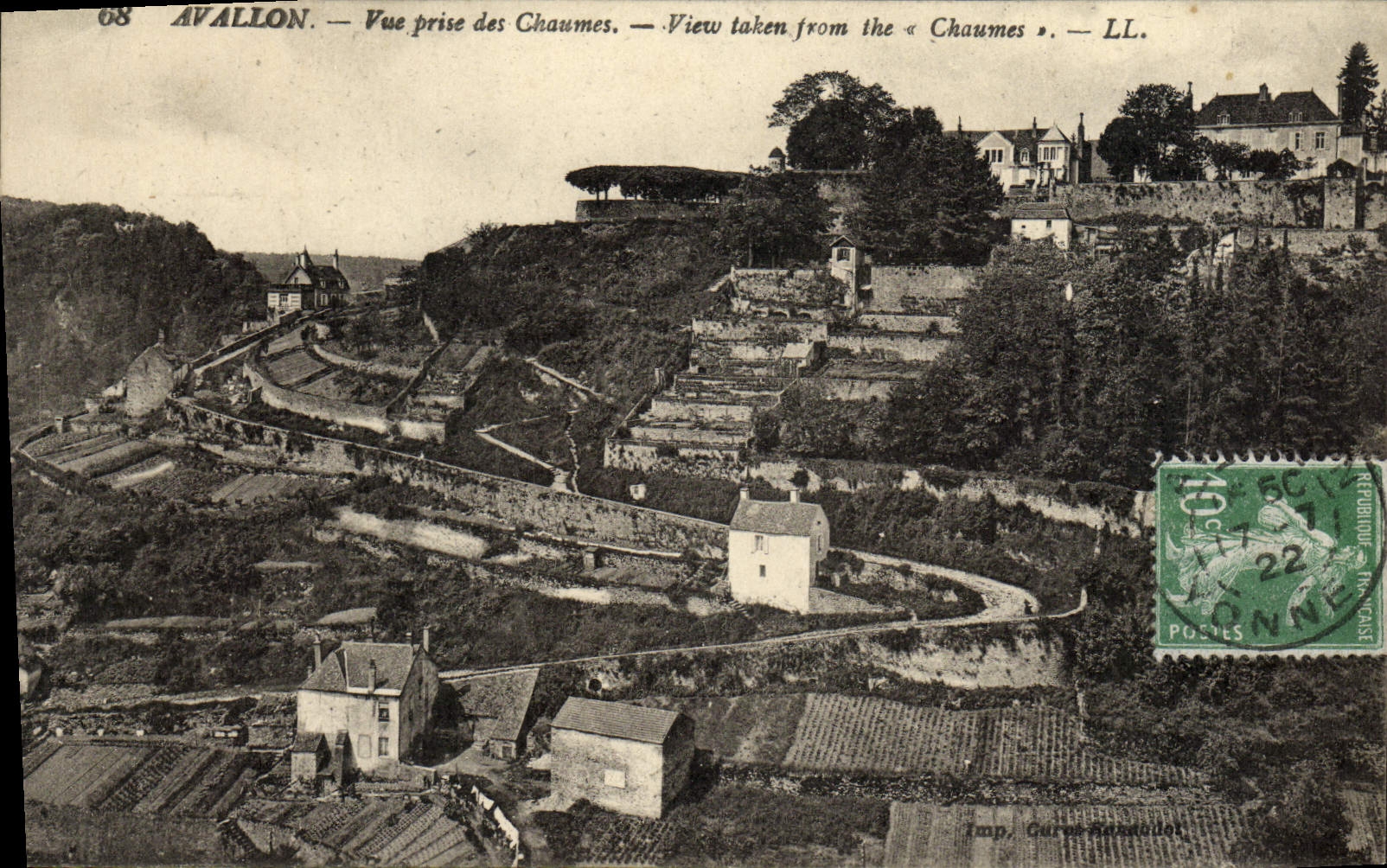 Avallon — Vue prise des Chaumes — LL.