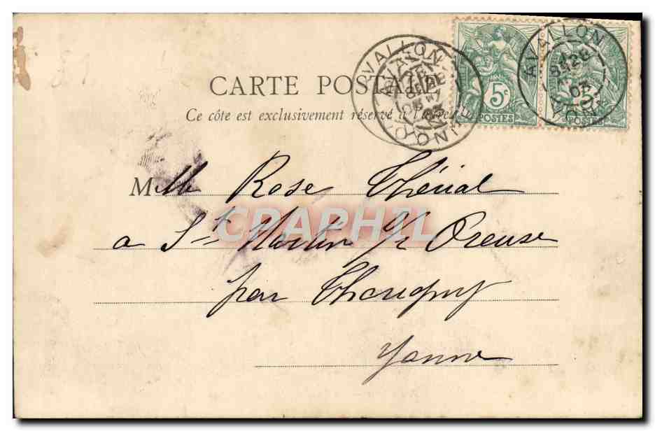 Avallon — La Montée des Châtelaines — Éditeur non identifié, n° de série non visible — Rückseite