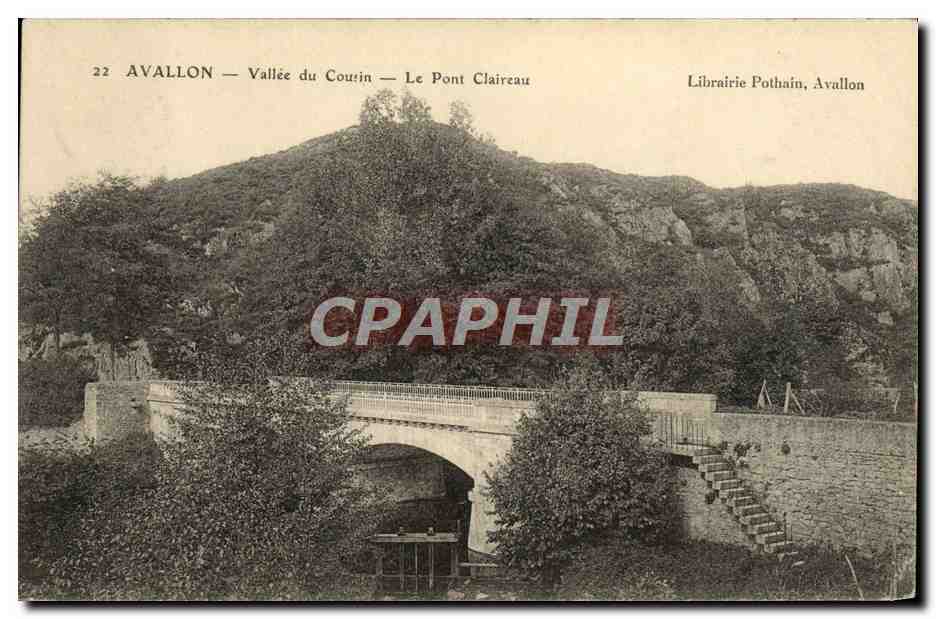 Avallon — Vallée du Cousin — Le Pont Claireau — Librairie Pothain, Avallon