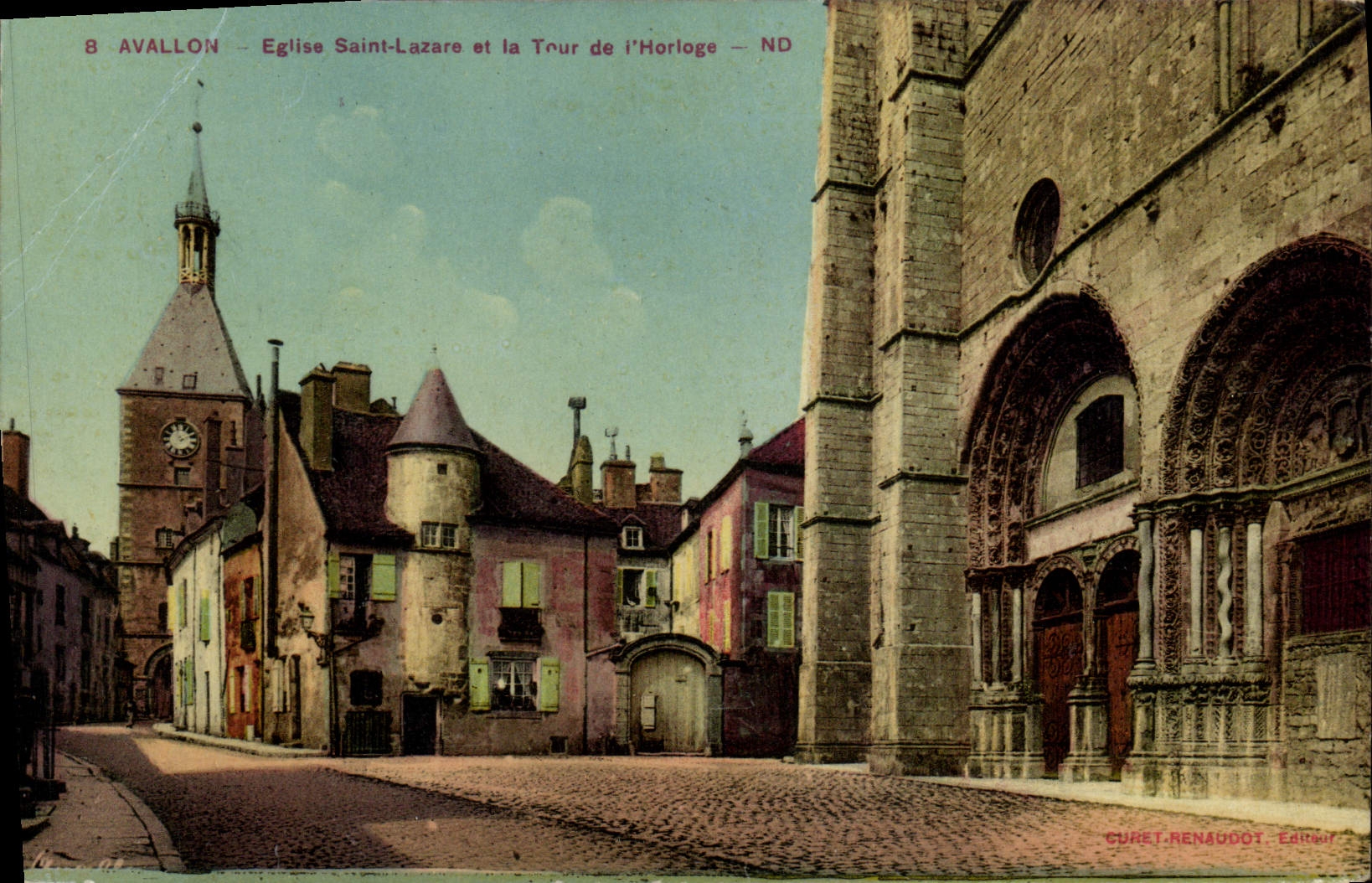 Avallon — Église Saint-Lazare et la Tour de l'Horloge — CURET-RENAUDOT Éditeur