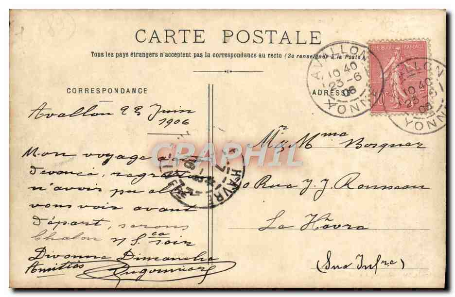Avallon - Rue de Lyon - Grand Hôtel du Chapeau-Rouge und Laden — Rückseite
