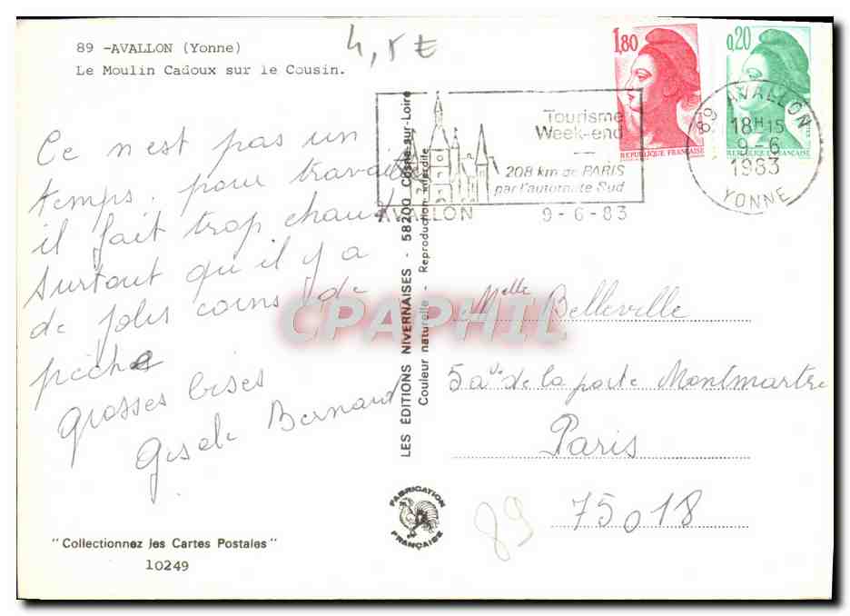 Le Moulin Cadoux sur le Cousin — Avallon (Yonne) — Les Éditions Nivernaises — Reverso