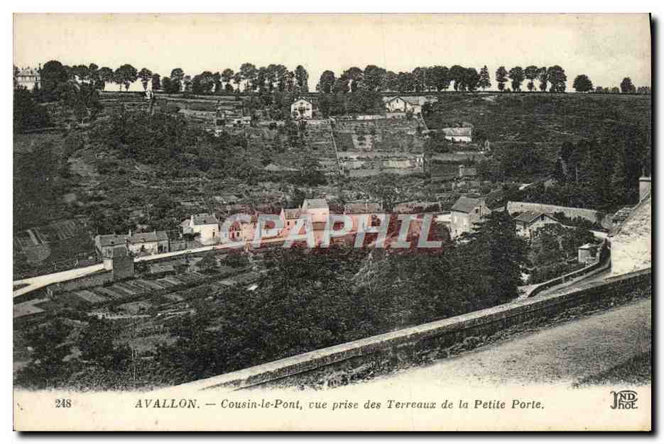 CPA Avallon Cousin Le Pont Vue Prise Des Terreaux De La Petite Porte