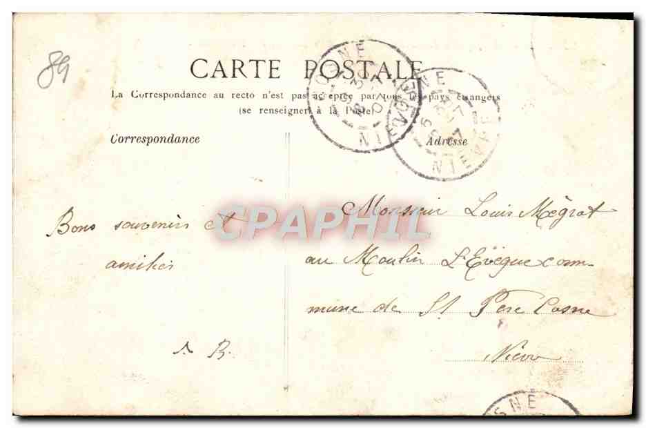 Hamps, près Auxerre — Vue des bords de l'Yonne et Écluse — Verso