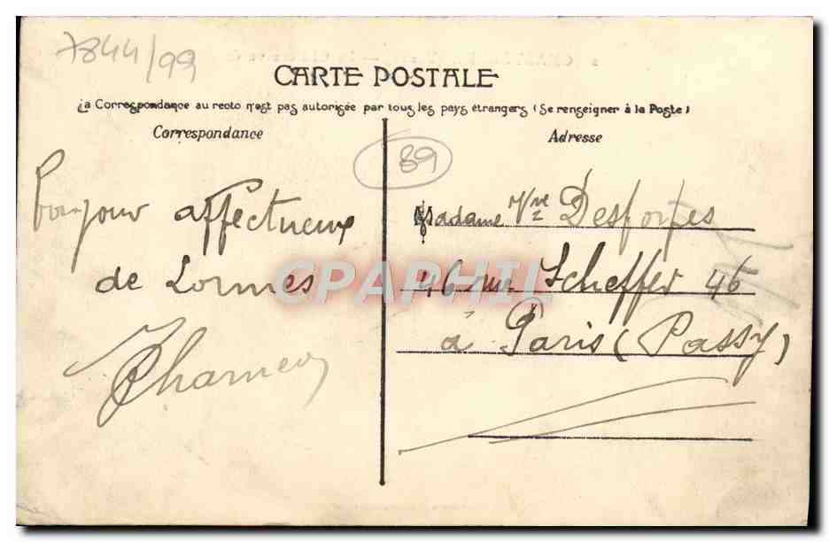 CPA Chastellux Le Chateau Vu Du Parc — Verso