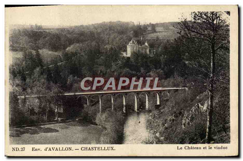 Env. d'Avallon — Chastellux — Le Château et le viaduc