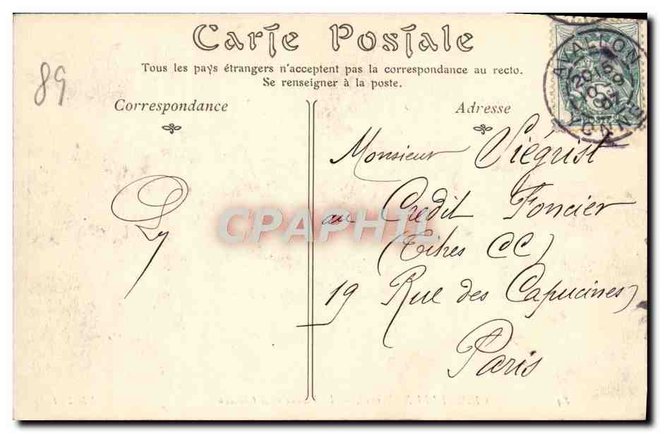 CPA Chateau de Chastellux et le viaduc  — Verso