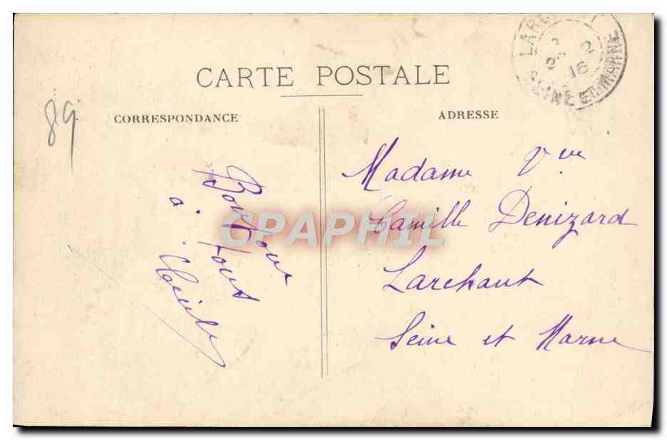 Châtel-Censoir — Porte latérale de l'église — Cliché Toulot, édit. — Verso