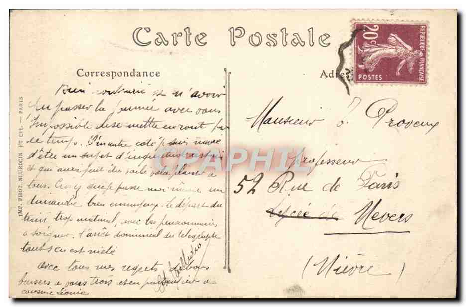 CPA Cravant Vue Sur L'Yonne — Verso