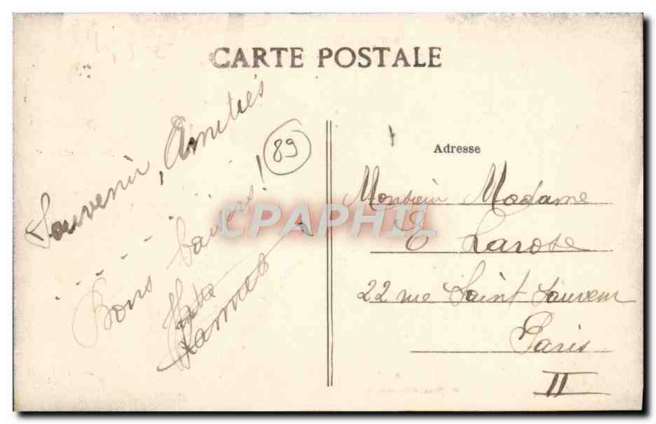 Fleury-Vallée-d'Aillant — Entrée du Pays, côté de Laduz — H. Vilain, Édit., Auxerre — Verso
