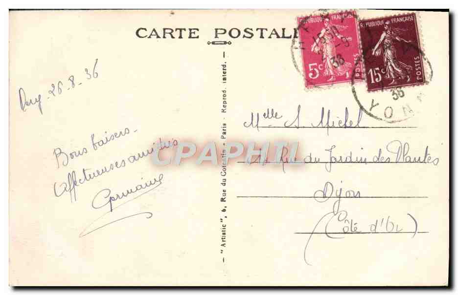 CPA Hery Monument Aux Morts Militaria  — Back