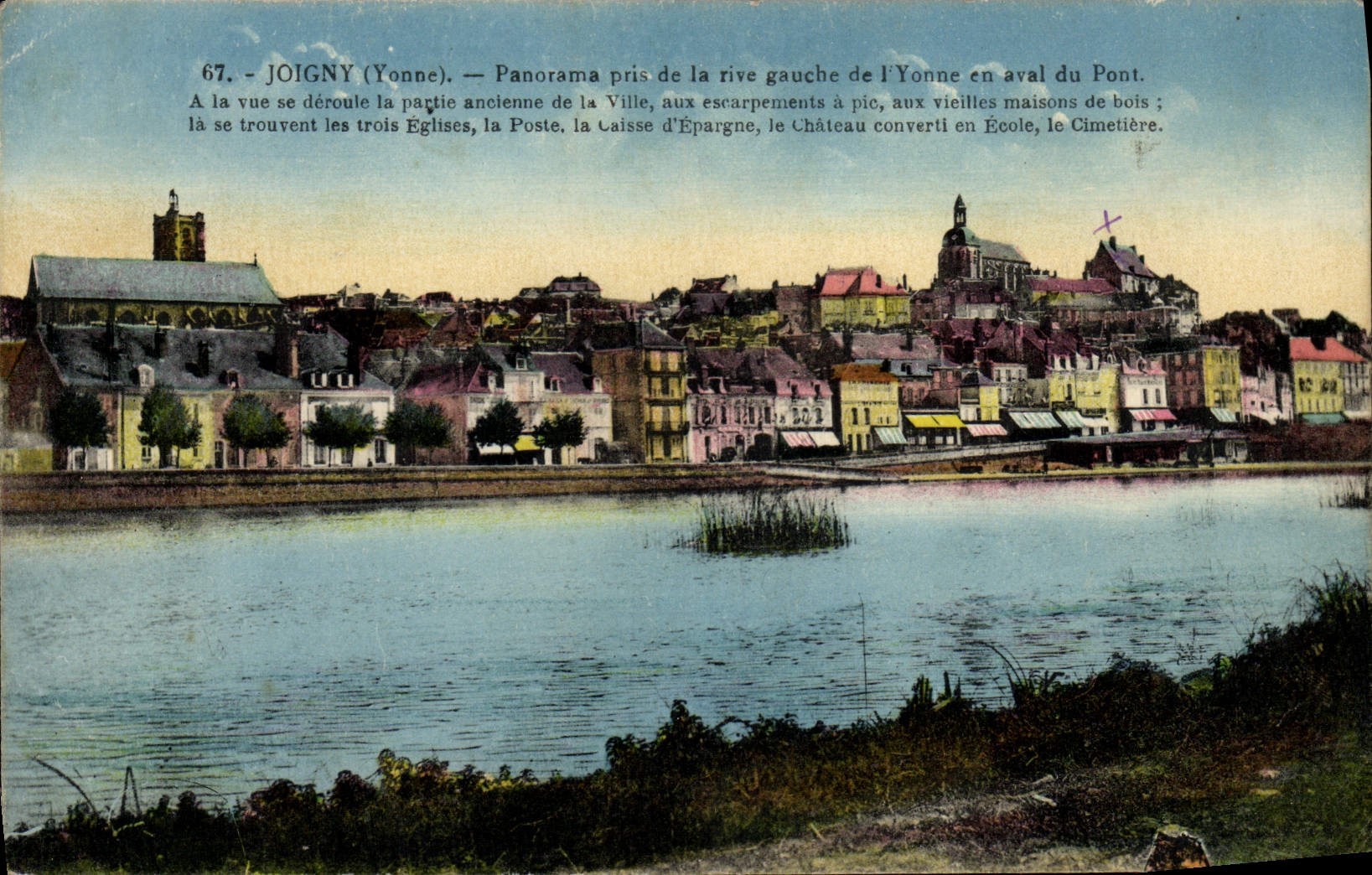CPA Joigny Panorama Prise De La Rive Gauche De l'Yonne En Aval Du Pont