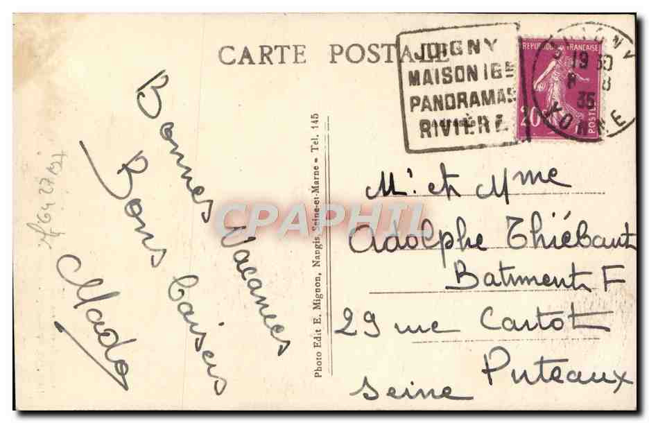 CPA Joigny Place Saint Jean Maison De Bois du 16eme — Rückseite