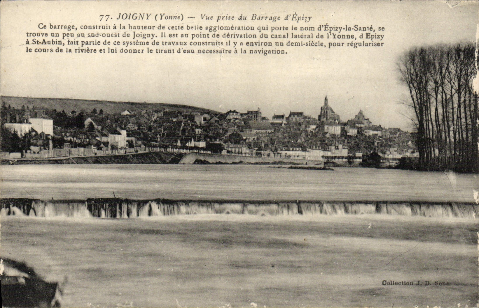 Joigny (Yonne) — Vue prise du Barrage d'Épizy