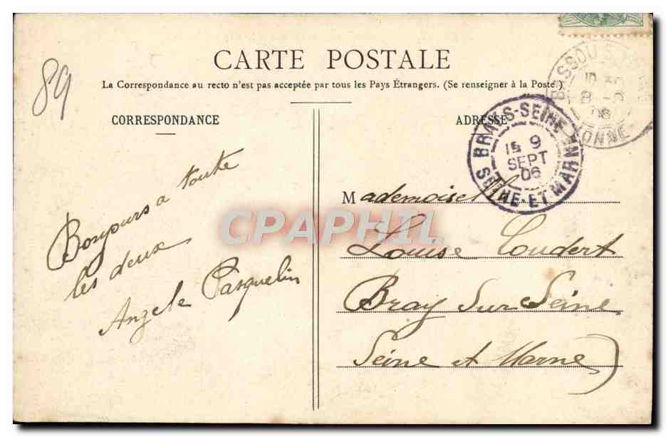 CPA Joigny Vue Generale Prise De l'Eglise St Jean — Rückseite