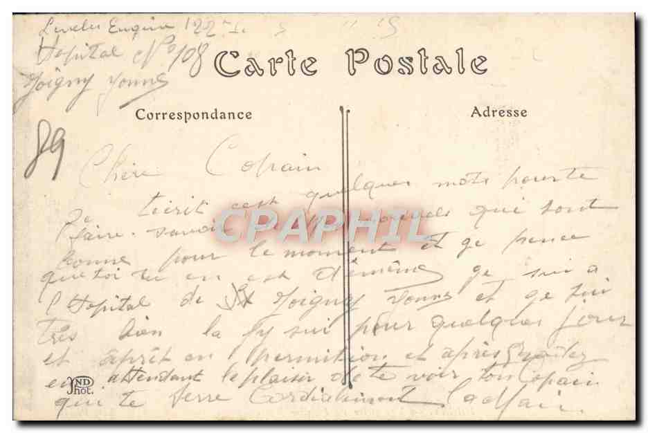 CPA Joigny Vue Prise De l'Eglise Notre Dame — Rückseite