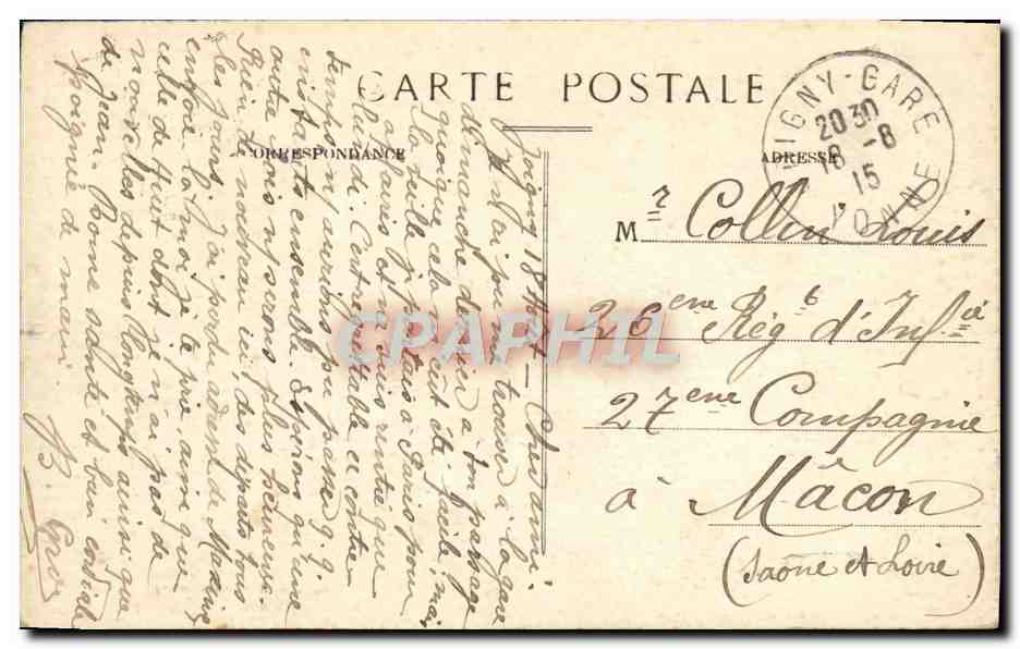 CPA Joigny Vue Generale En Amont Du Pont — Back