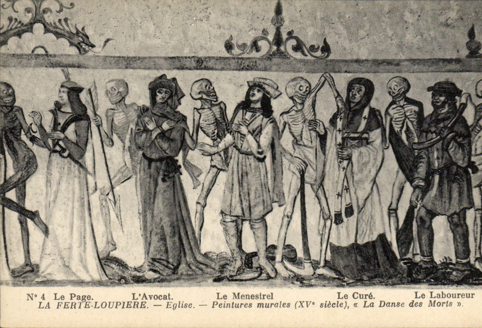 La Ferté-Loupière — Église — Peintures murales (XVe siècle), « La Danse des Morts » — N° 4