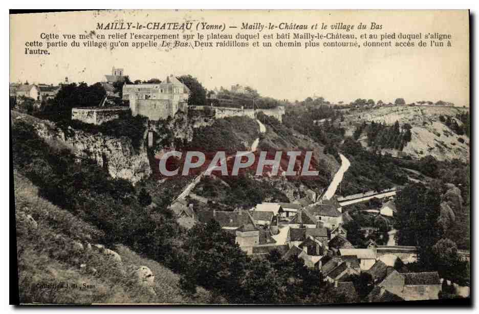 Mailly-le-Château (Yonne) — Mailly-le-Château et le village du Bas — Collection J. de Sens