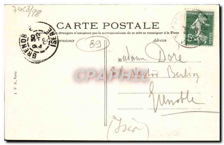 Laroche-Migennes — Avant-Port du Canal de Bourgogne — Imp. Lib. H. Hamelin, Joigny — Verso