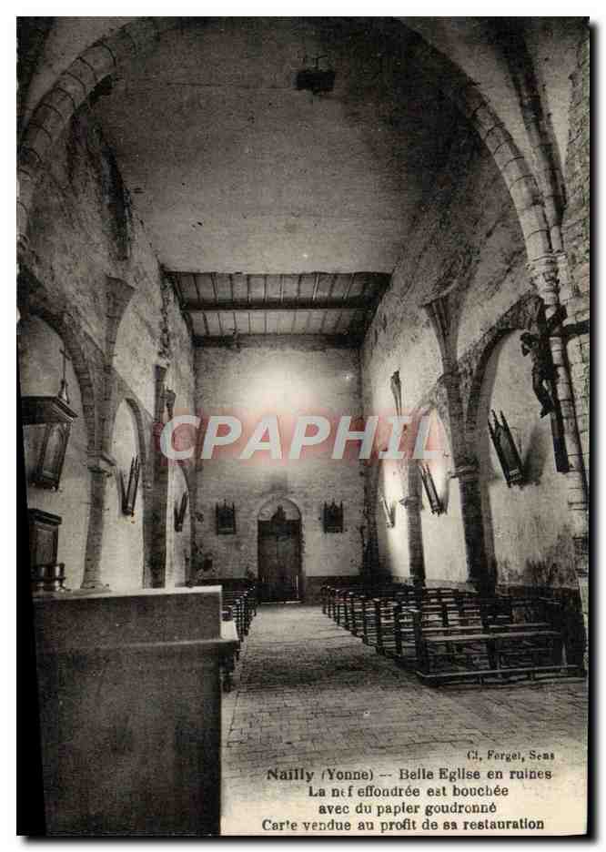 Nailly (Yonne) — Belle Église en ruines — Cl. Forge, Sens