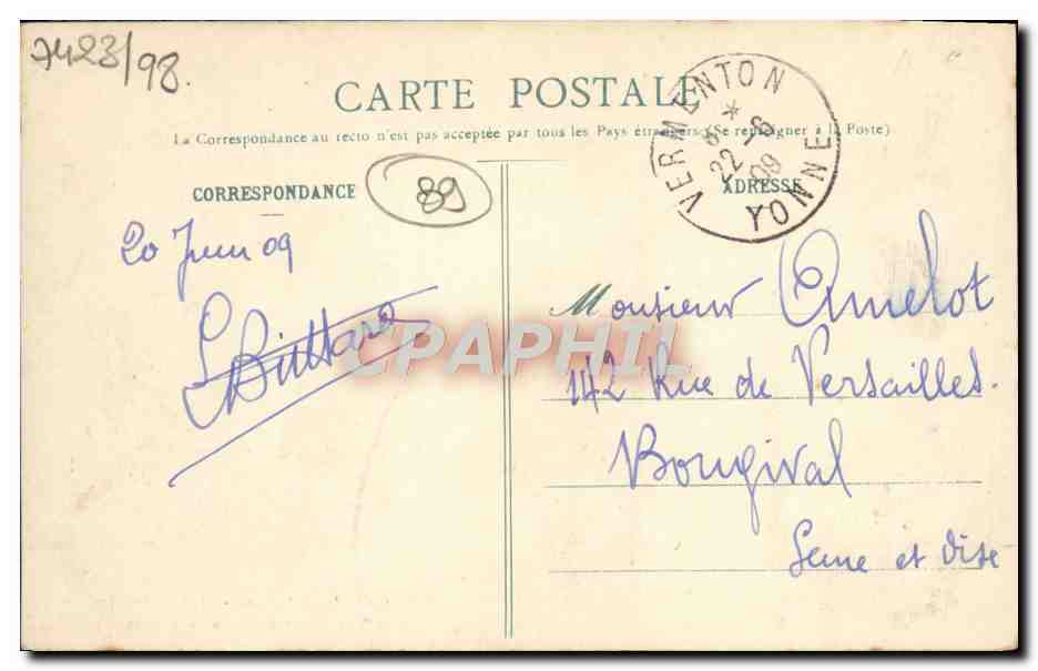 CPA Vallee de la Cure Pierre Perthuis Le vieux pont romain  — Verso