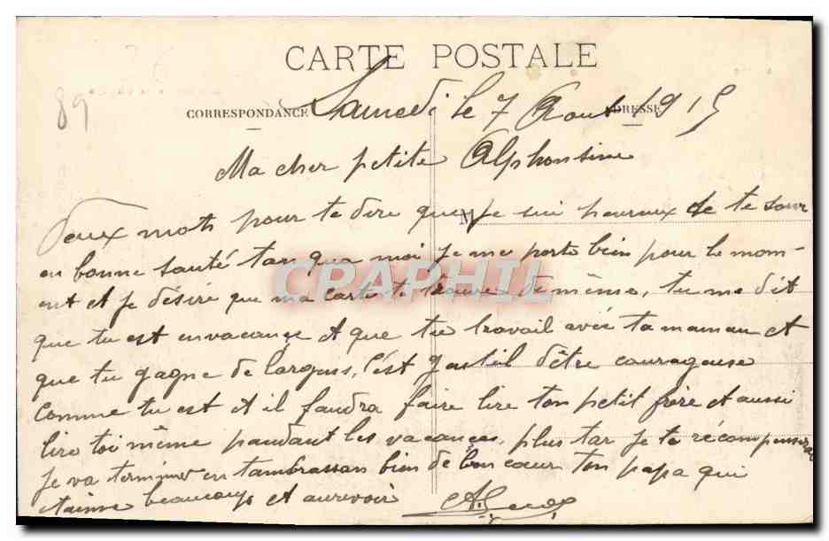 CPA Pierre Perthuis Les Ruines du Chateau — Verso