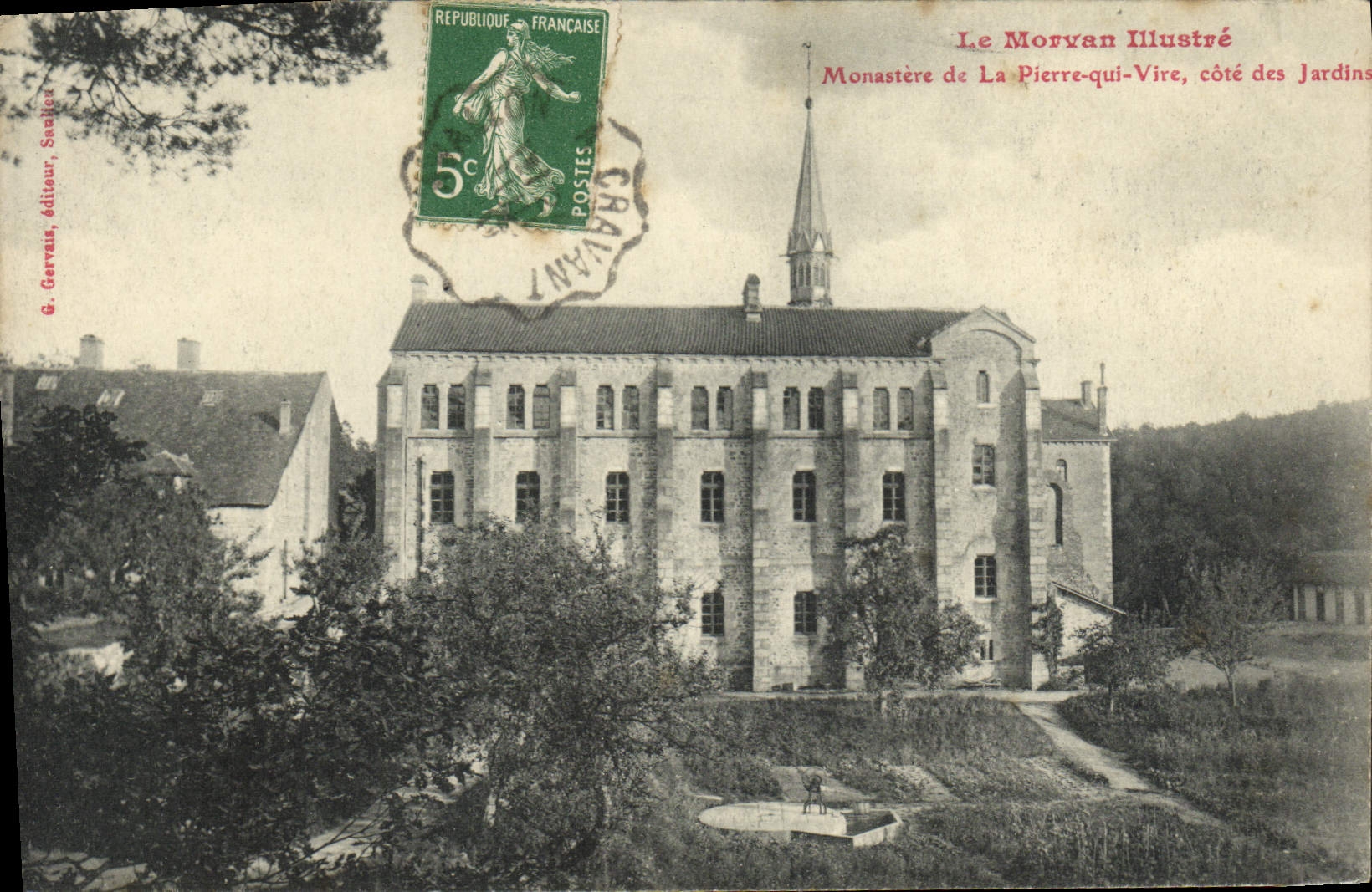 Monastère de La Pierre-qui-Vire, côté des Jardins — Le Morvan Illustré, éditeur G. Gervaux, Saalge