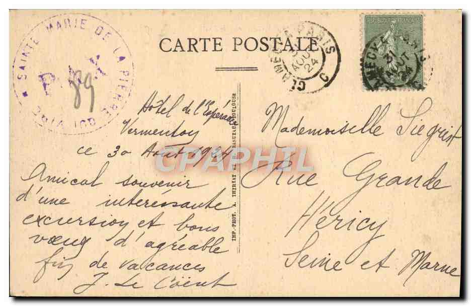 CPA Monastere de Sainte Marie de la Pierre qui vire Les deux monasteres — Verso