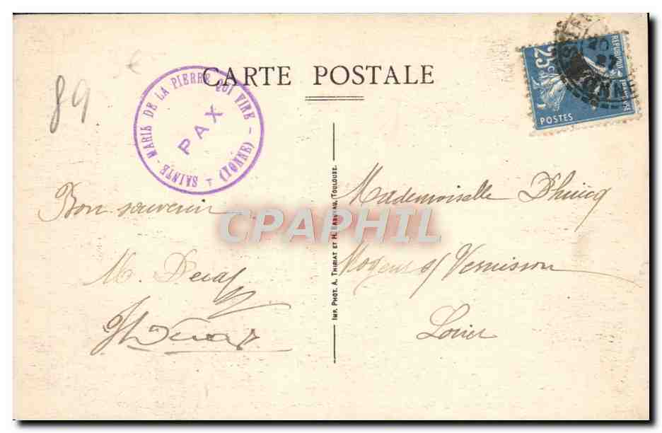 CPA Monastere de Sainte Marie de la Pierre qui vire Le cloitre  — Verso
