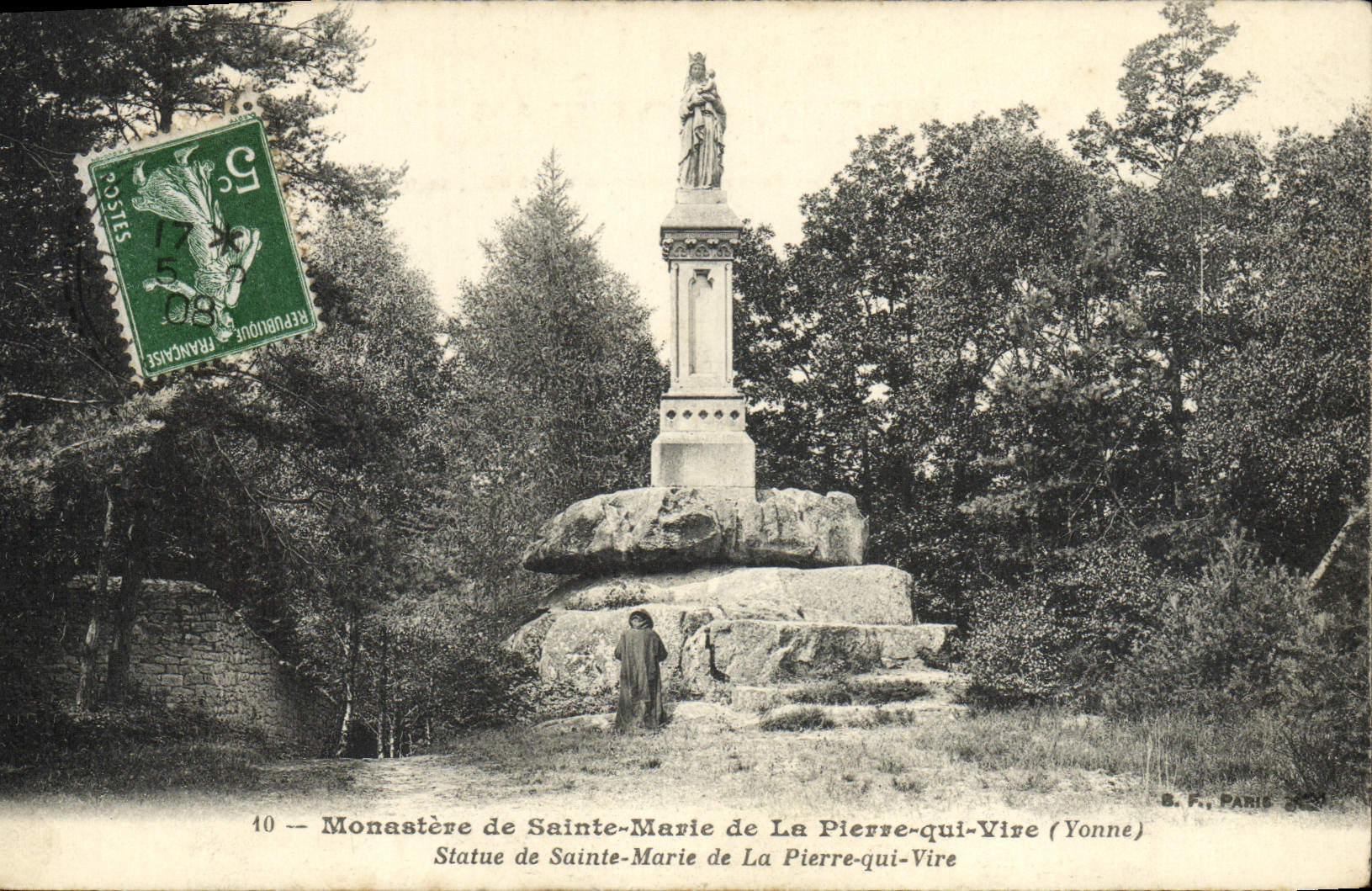 Statue de Sainte-Marie de La Pierre-qui-Vire (Yonne) — Monastère — B. F., Paris, n°40