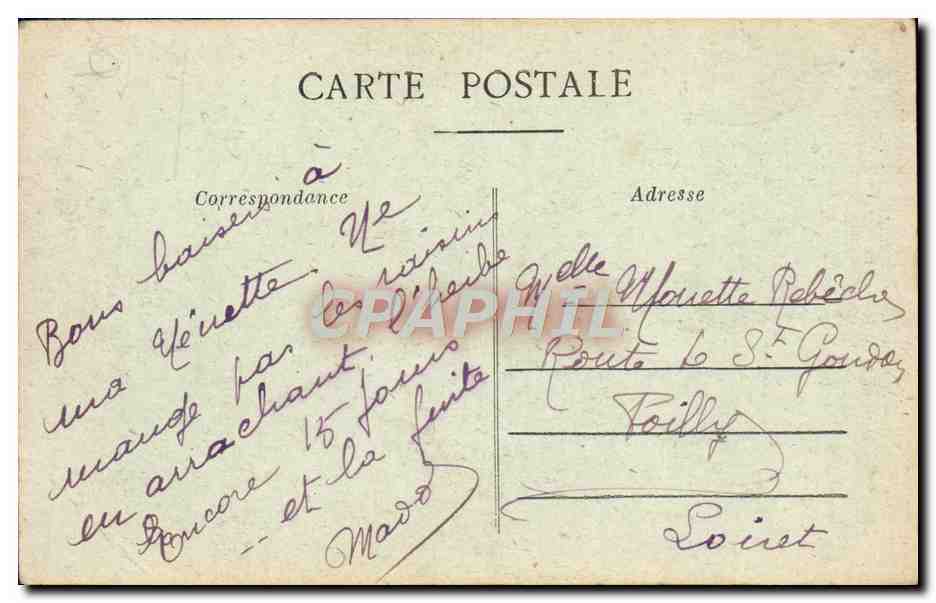 CPA Monastere de la Pierre qui vire Sainte Marie de la Pierre qui Vire — Verso