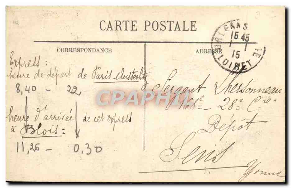 Sens — Chapelle et Montagne de Saint-Bon — Éditeur Gambier, n° 119 — Rückseite