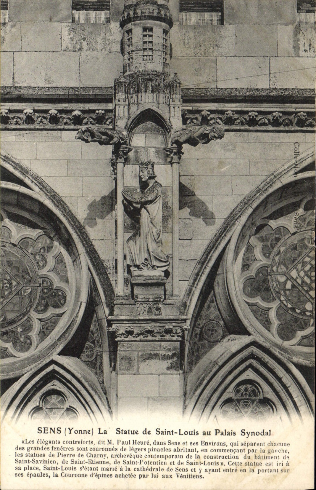 Sens (Yonne) — Statue de Saint-Louis au Palais Synodal — Collection de Sens