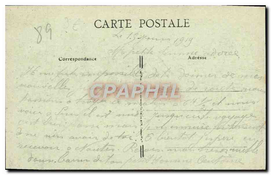 CPA Sens Hotel de Ville Salle du Conseil — Rückseite