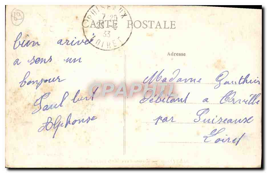 SENS (Yonne) — Monument aux Morts 1914-1918 — Collection J. D. Sens — Rückseite