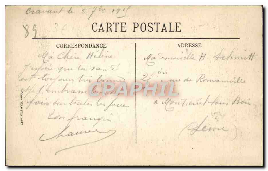 CPA Sens L'Hotel de Ville — Rückseite