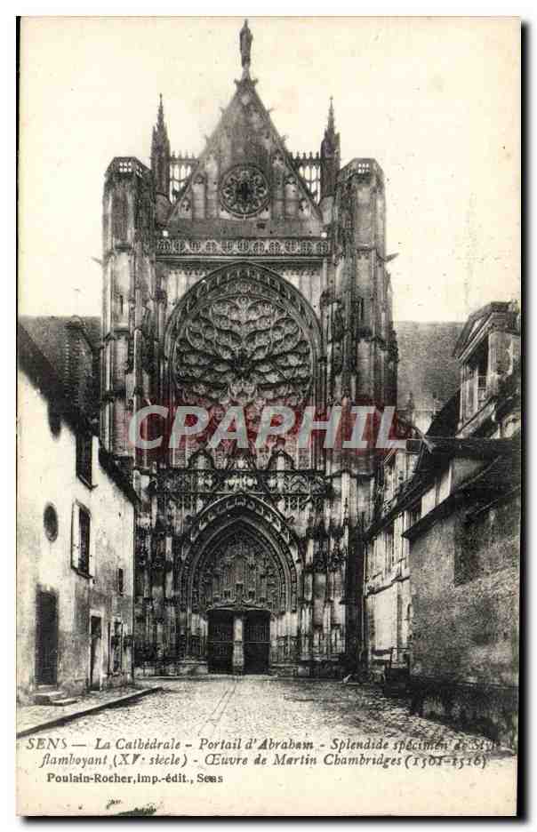 CPA Sens La Cathedrale Portail d'Abraham
