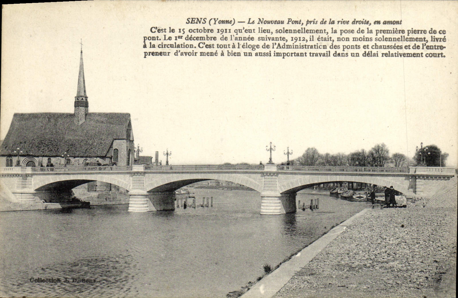 Sens (Yonne) — Le Nouveau Pont, pris de la rive droite, en amont
