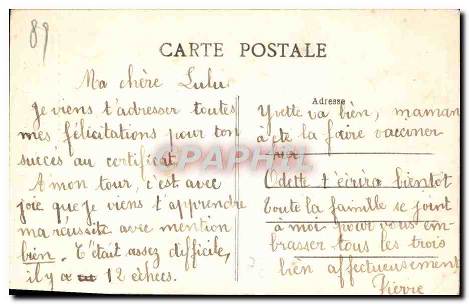 SENS (Yonne) — La Cattedrale — Collection J. D., Sens — Verso