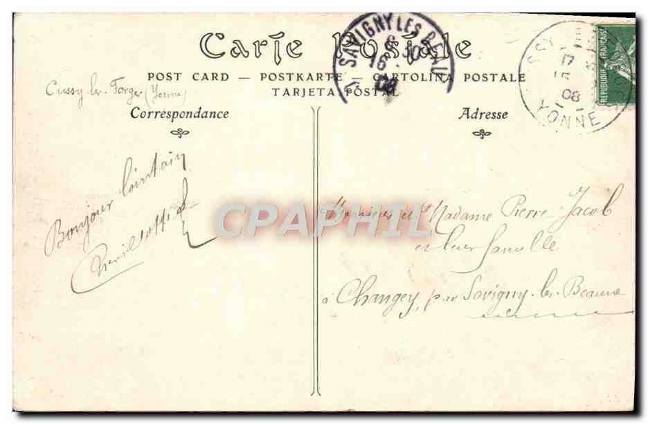 Route de PONTAUBERT (Yonne) — Le Pont des Gardes — CPAPHIL n°223 — Reverso