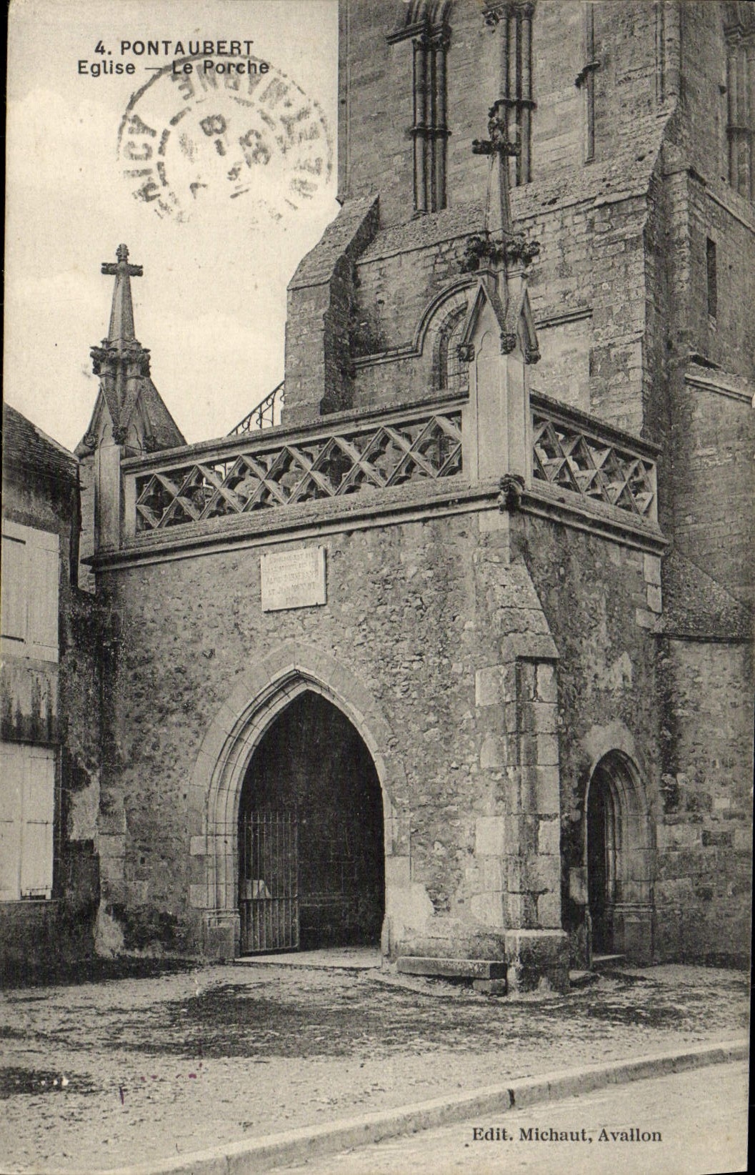 Pontaubert — L'église et le porche — Edit. Michaut, Avallon