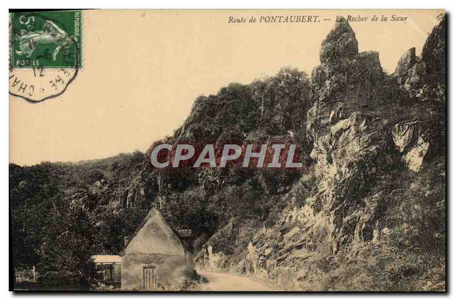 CPA Route de Pontaubert Le Rocher de la Soeur