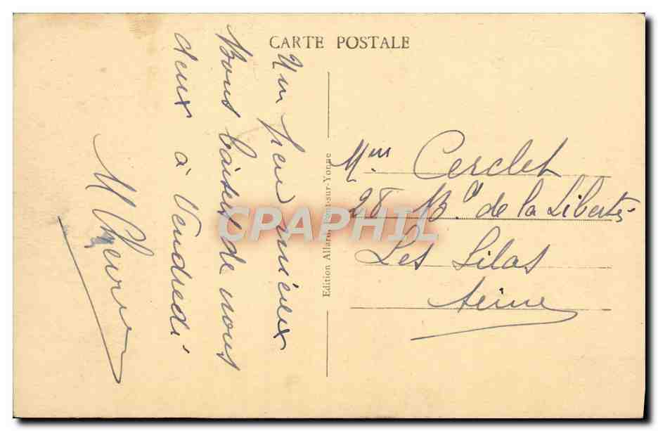 CPA Pont sur Yonne Rue de Plaisance Automobile  — Back