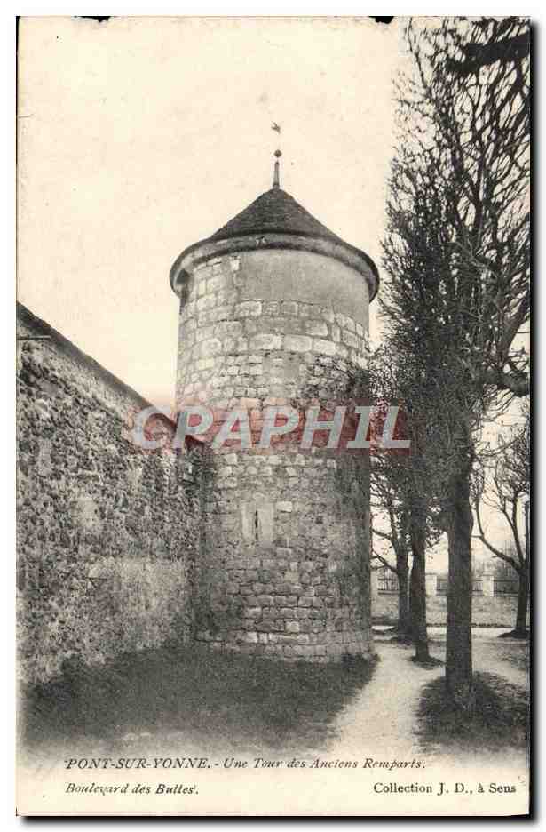 CPA Pont Sur Yonne Une Tour des Anciens Remparts