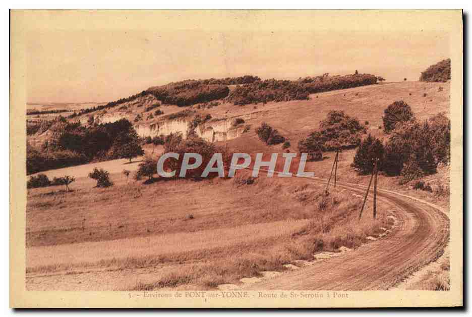 CPA Pont sur Yonne Route de St Serotin a Pont